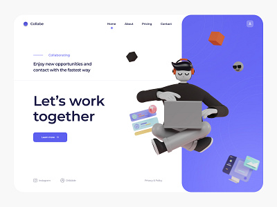 Collabe - UI Design collaboration design landing landing design landing page landing ui ui ui design ui ux design uiux uiux design user interface ux ux design web design web ui web ui design web ui ux design website website design