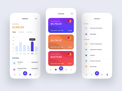 Finance Mobile Banking App android atm cards banking blue credit card currency debit card design dollar figma finance fintech funds ios mobile app paisa product design rupees ui ux