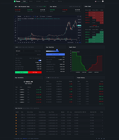 Tradik - Cryptocurrency Trade Platform admin bitcoin bootstrap bth clean crypto cryptocurrency dashboard design exchange logo trade ui ux