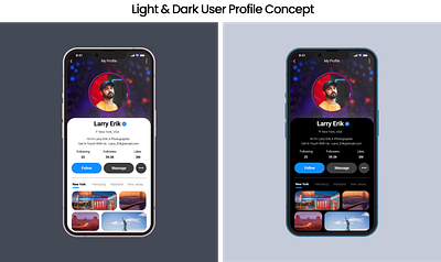 User Profile Concept "Light & Dark" app concept figma graphic design ui ui ux user user profile xd