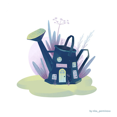 FANNY GARDEN 2 book illustration graphic design illustration photoshop procreate stylized watering can