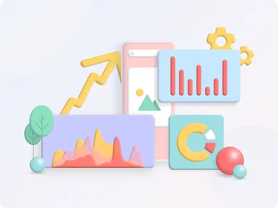 Data visualisation 3d Illustration 3d 3d illustration app data design illustration minimalist mobile settings ui uidesign uiux vector visualisation