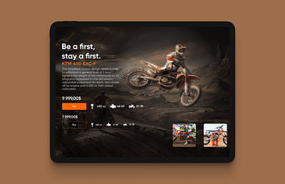 KTM 450 2022 product page branding design graphic design ktm mockup ui ux