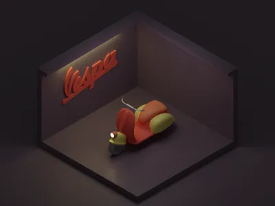 vespa 3d 3d art blender blender3d design illustration illustrator render vespa