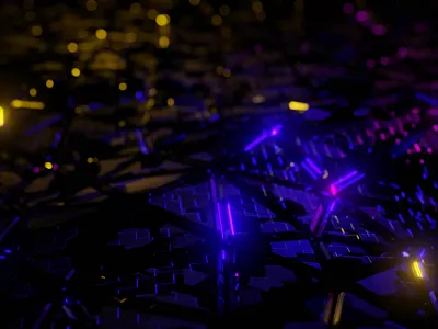 3D Waves Animation 3d abstract animation blender cyberpunk design lighting neon video