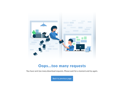 429 Error Too Many Requests 429 429 error 429 illustration blue clean design clean illustration clean ui design error handling error illustration error page error state figma flat illustration illustration too many requests ui vector website design white