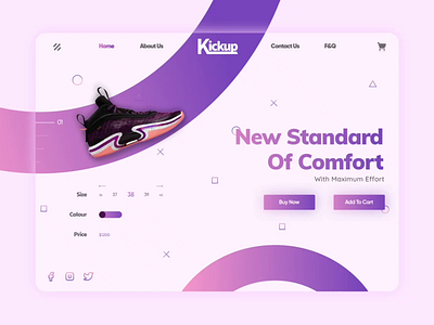 Kickup : Ecommerce Website Landing Page 3d adbux animation appdesign branding design designstudio ecommerce ecommercewebsite landingpage motion graphics prototype shoe shoes shoewebsite ui uidesign uxdesign webdesign