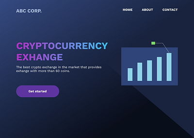 Crypto exchange landing page design app branding design graphic design illustration landing page ui vector web design