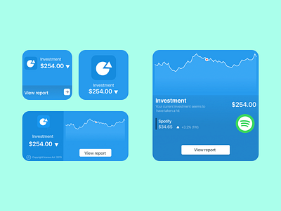 Apple's widget for Portfolio Investments apple concept design illustration investments ios money portfolio stocks traditional ui ux vector widgets