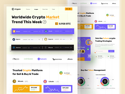 Crypto - landing Page design home page landing landing page landingpage ui web web page webdesign website website design