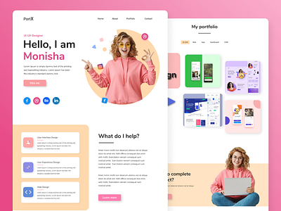 Portfolio Landing Page branding custom graphics design to website landing page minimal design personal website portfolio research resume showing personal skill ui trend user experience user interface web design webflow wordpress