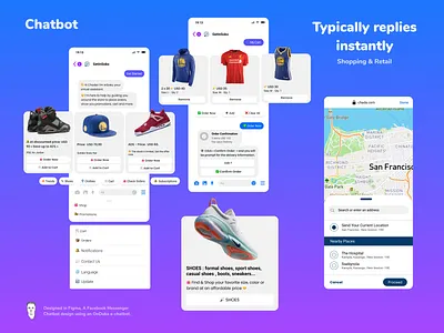 Facebook Messenger - Store Chatbot ai app bot chat chatbot clothes ecommerce eshop facebook fashion messenger shop store ui ux