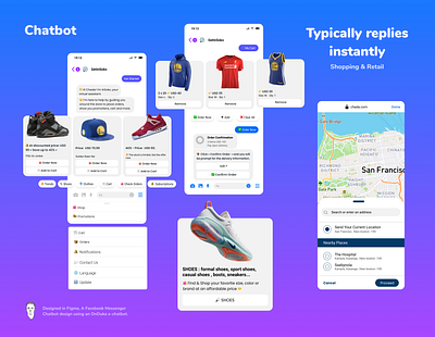 Facebook Messenger - Store Chatbot ai app bot chat chatbot clothes ecommerce eshop facebook fashion messenger shop store ui ux