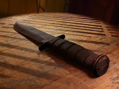 3D Knife for videogames 3d animation