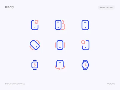 Electronic devices icons app apple watch devices icon icondesign iconography iconpack icons iconset illustration mobile phone ui ux watch