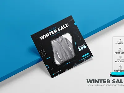Winter Sale Social Media Post Design Template branding design graphic design icon illustration logo media post post design print sale social ui ux vector winter