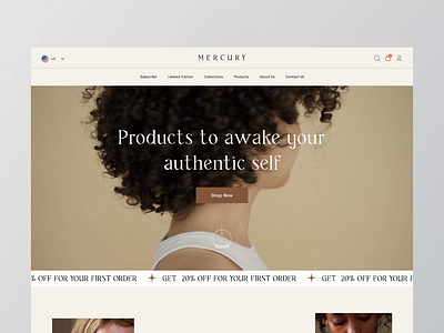 Mercury - Landing Page Animation 🧴 animation beauty beauty product classy cosmetics marketplace motion motion graphics online store principle prototype shop skin skin care skincare store ui ux web design website