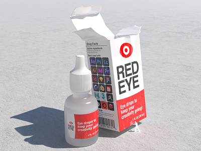 Red Eye 3d 3d arts 3d design concepts 3d designs 3d modeling art brand branding c4d cinema 4d design drops eye drops icon icons illustration logo packaging render