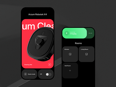 Arzum Robotek Mobile App app arzum charging clean cleaning irobot mobile app onur rooms smart smart home smart home app ui vacuum vacuum cleaner