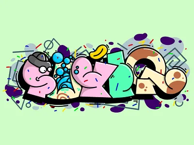 Hi, my name is… colors graffiti lettering procreate sketch