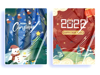An illustration exercise for Christmas and New Year christmas festival illustration new year snowman