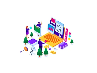 Work In Progress coworking design graphic design graphics illustration isometric minimalism team work vector work work in progress