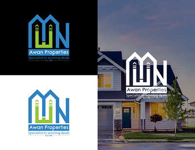 AWAN PROPERTIES branding design illustration logo vector