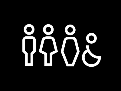 Pictograms 2d adobe black design flat graphic design graphics handicapped icons man minimal pictograms unisex vector wheelchair white woman