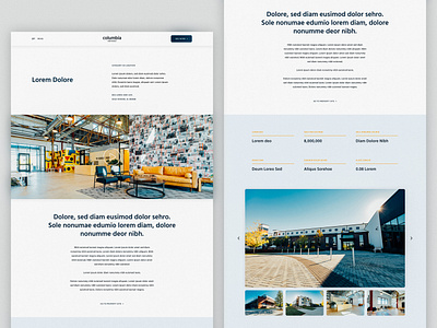 Columbia Ventures Web Mockup branding case study design desktop layout real estate ui ux web webpage website work work page