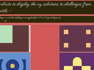 It is my solution to CSSBattle's 96 challenges turned to a site. css ui