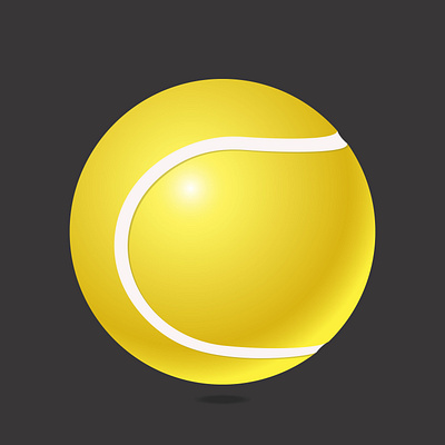 Golden tennis ball isolated on white. shape