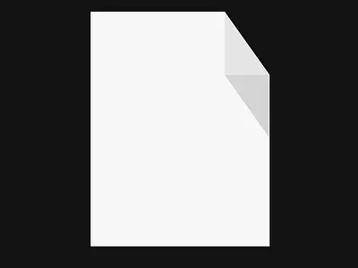 White Blank Paper Page Sheet with Corner Curl space