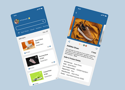 Shoes App Design app design ui ux