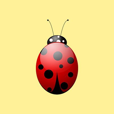 Ladybird isolated on a yellow background. color