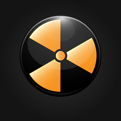Nuclear radiation abstract symbol on a black background risk