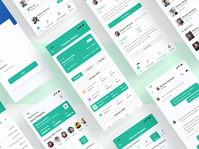 Property Management app apartment app design flat management app landing page management app minimal app mobile app propert rent app property management app psd template real estate app rent app rental app ui ux user experience user interface design web design website design