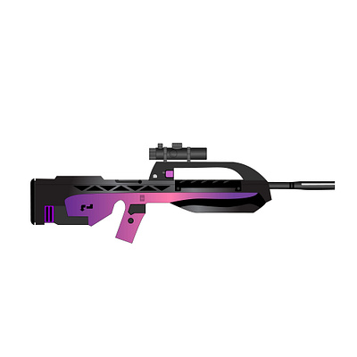 Automatic rifle on a white background war