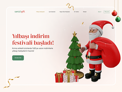 Christmas Sale - Landing Page 3d christmas design gift homepage illustration landing landingpage sale ui web website