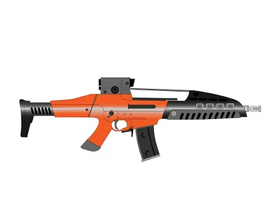 Atomatic rifle on a white background arm