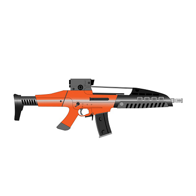 Atomatic rifle on a white background arm