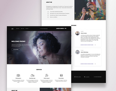 Landing page design for a photographer design figma landingpage ui ux webdesign