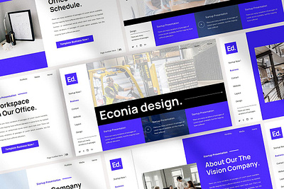 Econia Multipurpose Template clean colorful company corporate design google slides keynote modern multipurpose multipurpose template photography pitch deck portfolio powerpoint studio template unique web design web development website