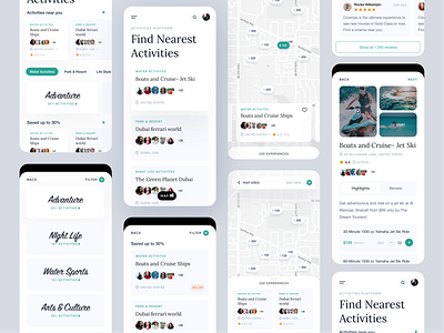 Activities Platform App activities platform app design booking app hotel booking app landing page mobile app mobile app design sports app tour app travel app travel booking app traveling app water activities