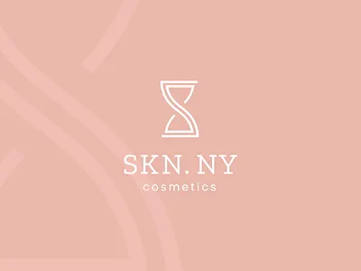 SKN.NY Cosmetics Logo Design brand identity branding cosmetics hourglass logo pink