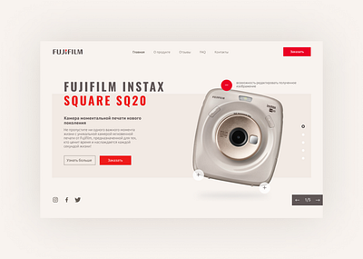 Fujifilm camera Landing Page daily design homepage inspiration landing page minimal ui web webdesign website