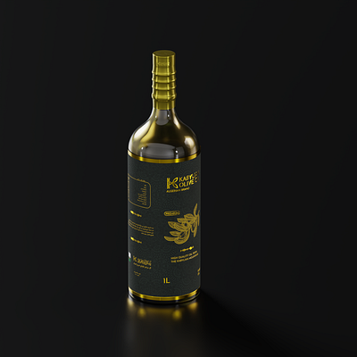 3d render of olive oil bottle design with packaging labels 3d 3ds max 3dsmax art blender bottle branding design eevee food illustration illustrator label logo mockup model oil photoshop product render