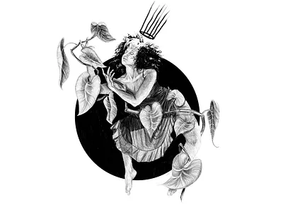 Life & Death Deity art print death deity illustration life pencil pencil drawing