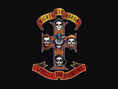 Mighty Car Mods X Guns N Roses adobe illustrator design illustration vector