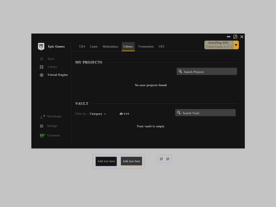 Recreation of Unreal Engine Download Page design figma justforfun ui unreal engine