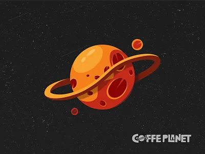 Coffe planet illustration affinity animation background black branding coffee design graphic design honduras illustration logo loved minimalist orange planet red space time vector wallpaper
